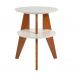 Mesa Lateral Tampo Duplo Gravity Branca e Castanho