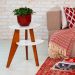 Mesa Lateral Tampo Duplo Gravity Branca e Castanho