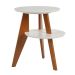 Mesa Lateral Tampo Duplo Gravity Branca e Castanho