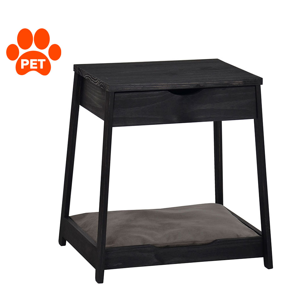 Mesa Lateral Woof para Pet 1 GV Preta