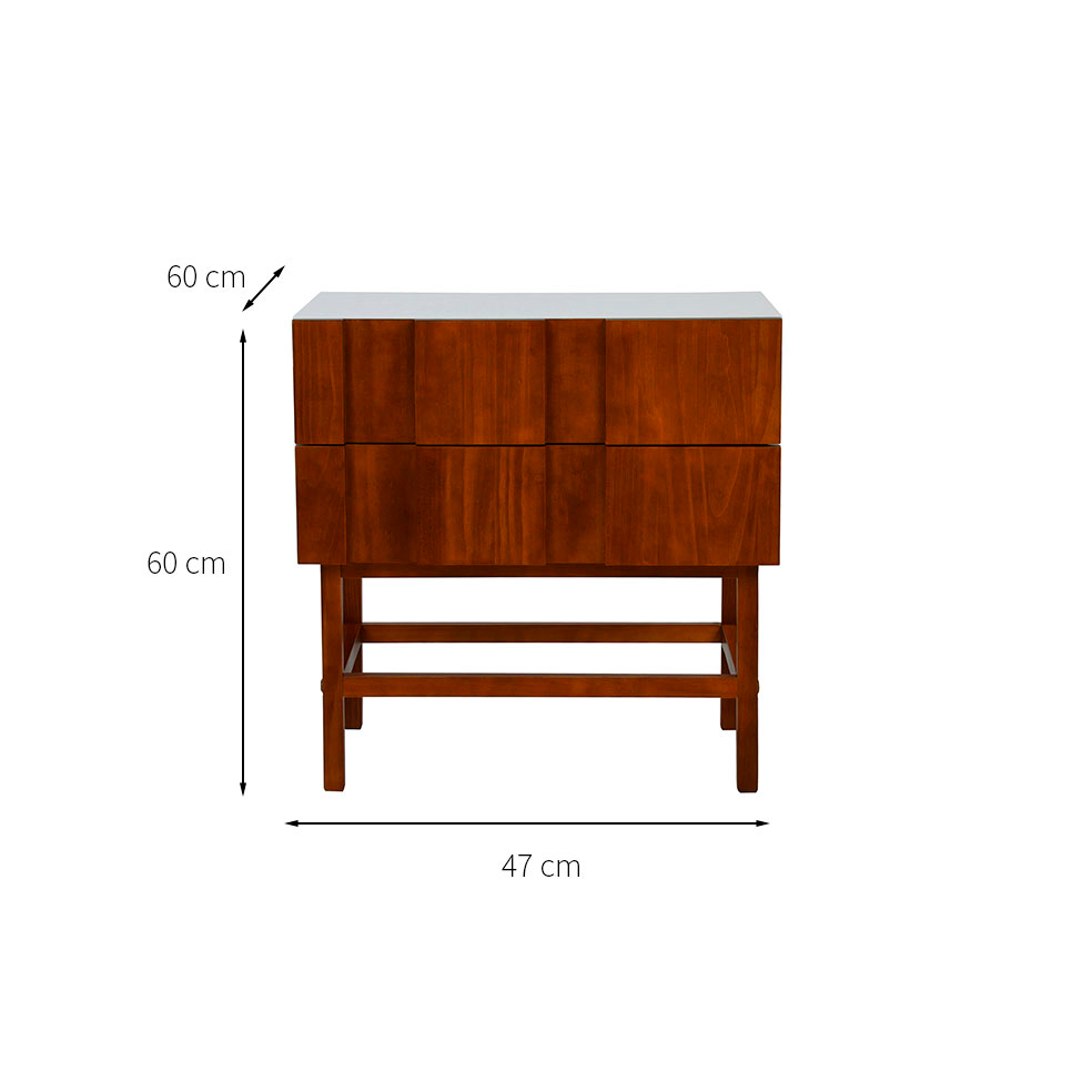 Mesa de Cabeceira Barra 2 GV Amêndoa e Branca