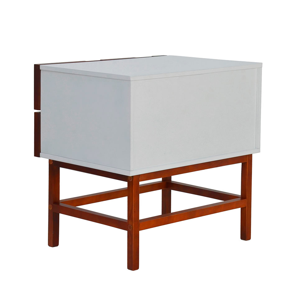 Mesa de Cabeceira Barra 2 GV Amêndoa e Branca