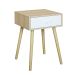 Mesa de Cabeceira Brigite 1 Gaveta Natural e Branca