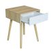 Mesa de Cabeceira Brigite 1 Gaveta Natural e Branca