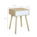 Mesa de Cabeceira Brigite 1 Gaveta Natural e Branca