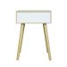 Mesa de Cabeceira Brigite 1 Gaveta Natural e Branca