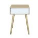 Mesa de Cabeceira Brigite 1 Gaveta Natural e Branca