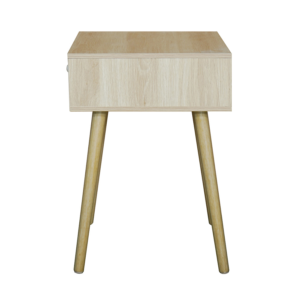 Mesa de Cabeceira Brigite 1 Gaveta Natural e Branca