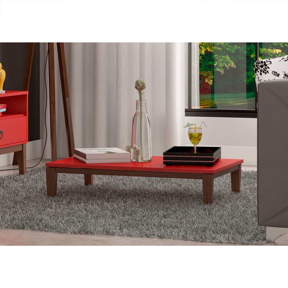 Mesa de Centro Oriente Vermelha e Imbuia