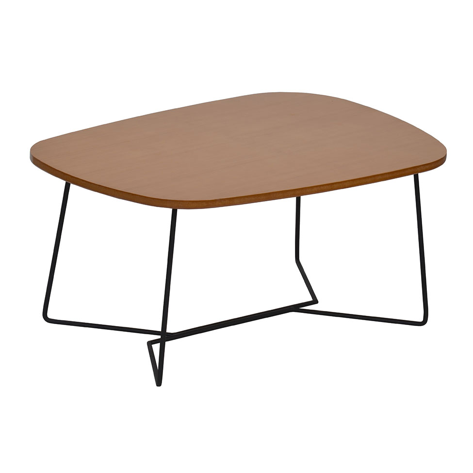 Mesa de Centro Oval Gemma Amêndoa e Preta