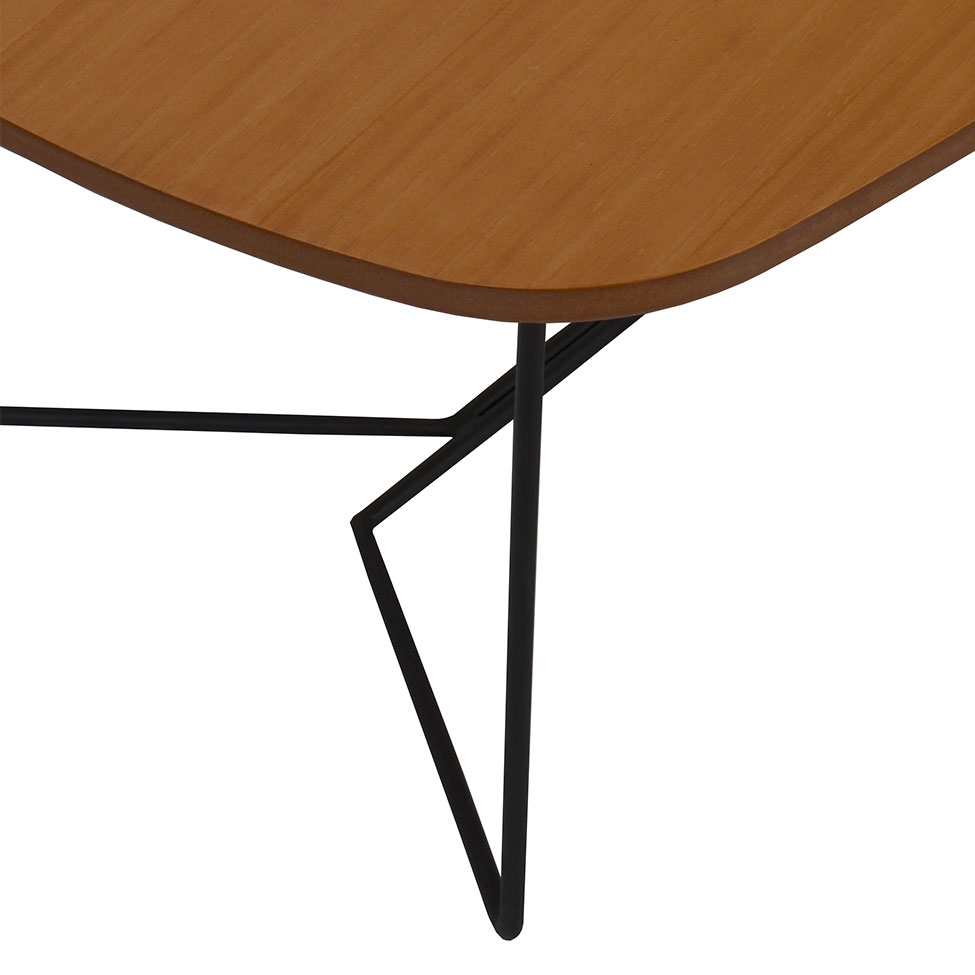Mesa de Centro Oval Gemma Amêndoa e Preta