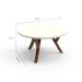 Mesa de Centro Redonda Ipiranga Off White e Amêndoa