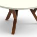 Mesa de Centro Redonda Ipiranga Off White e Amêndoa
