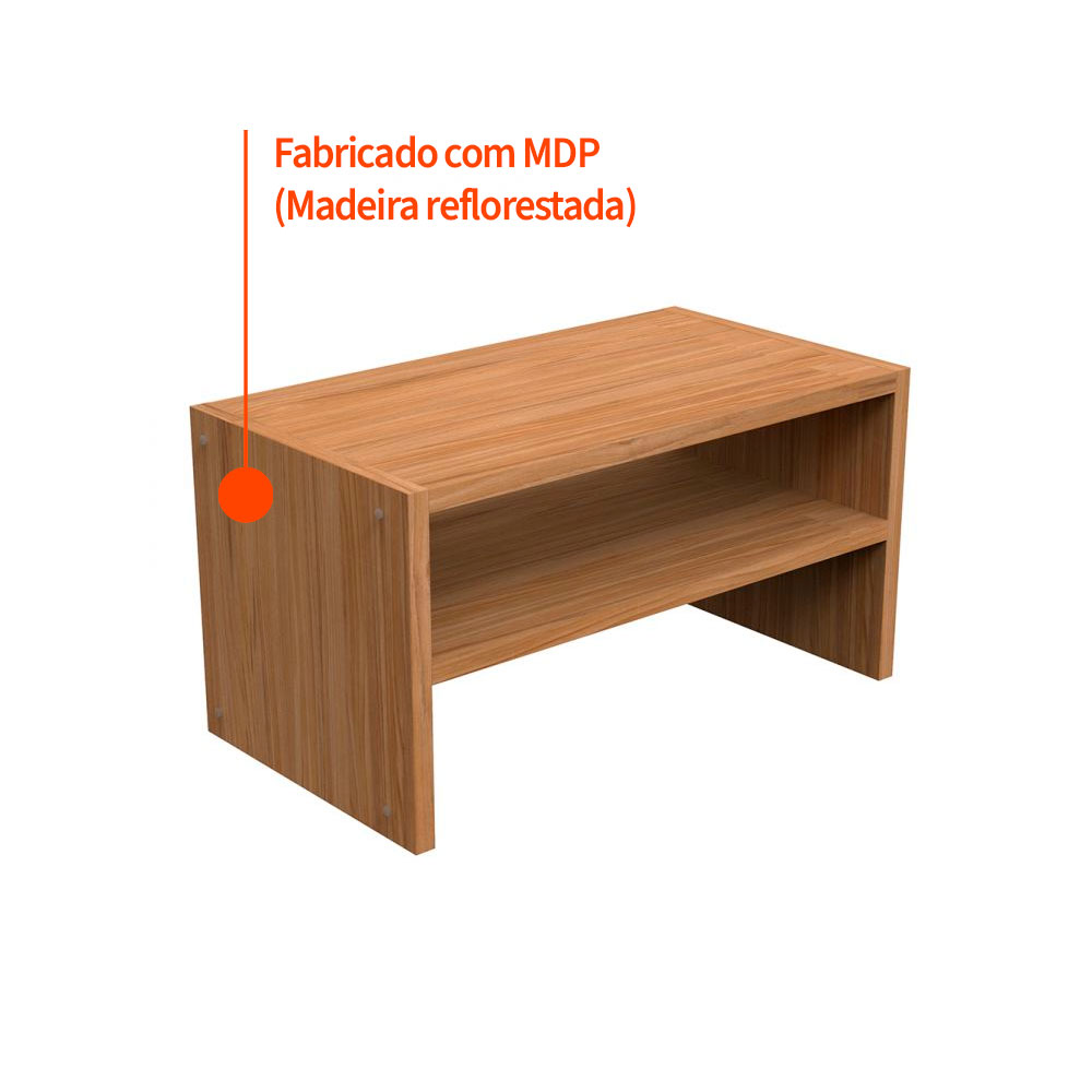 Mesa de Centro Retangular Bamberg Amêndoa