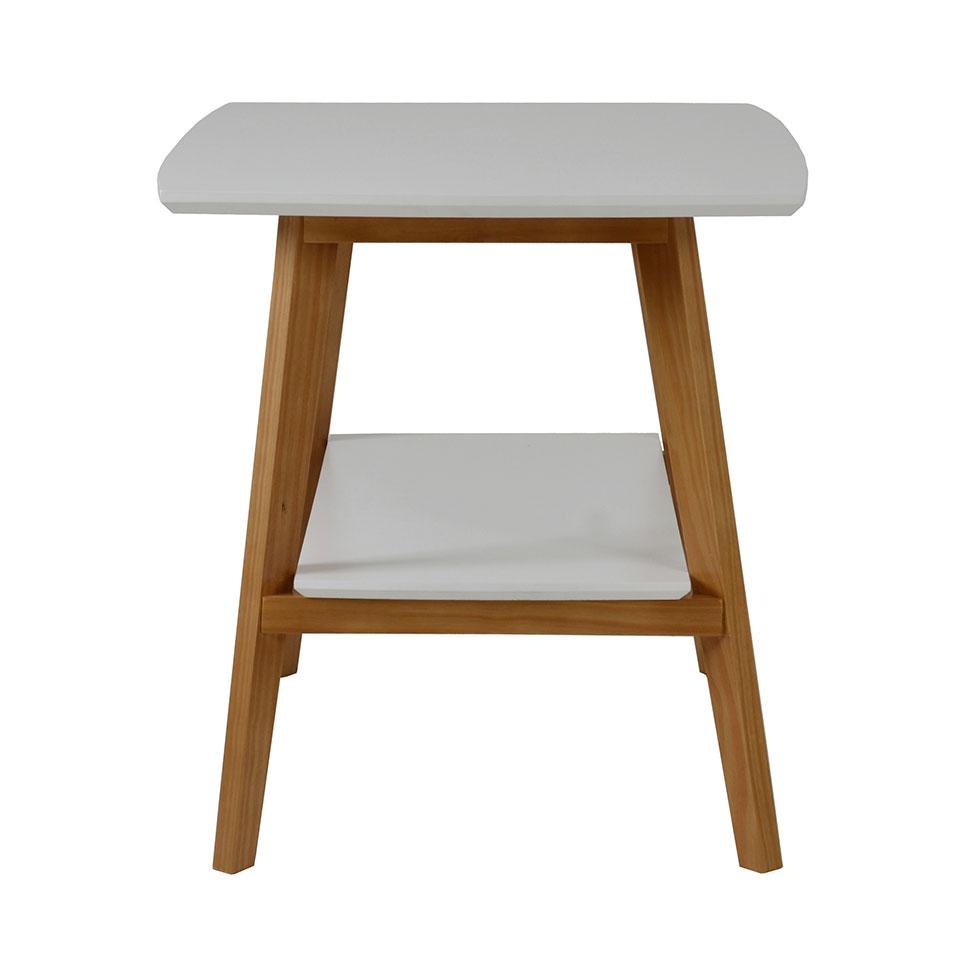 Mesa de Centro Retangular Elis Branca e Avelã