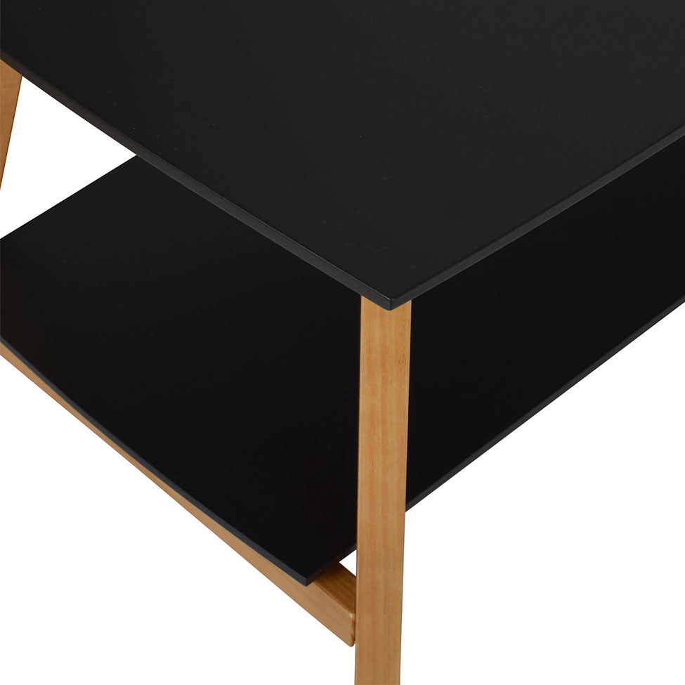 Mesa de Centro Retangular Elis Preta e Avelã