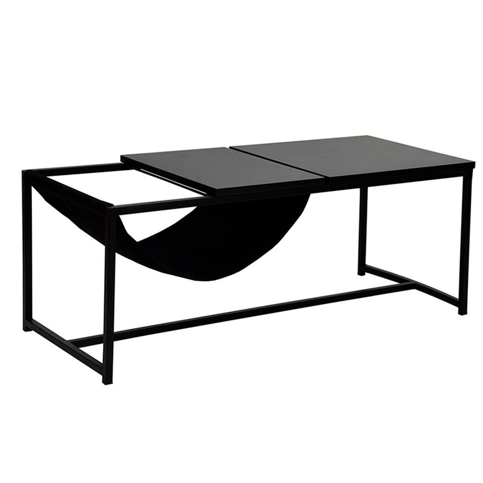 Mesa de Centro Retangular Gioco Preta