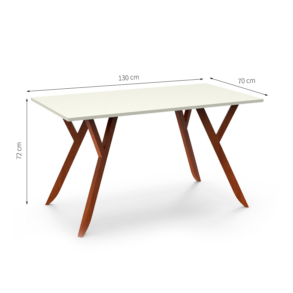 Mesa de Escritório Ipiranga Off White e Amêndoa