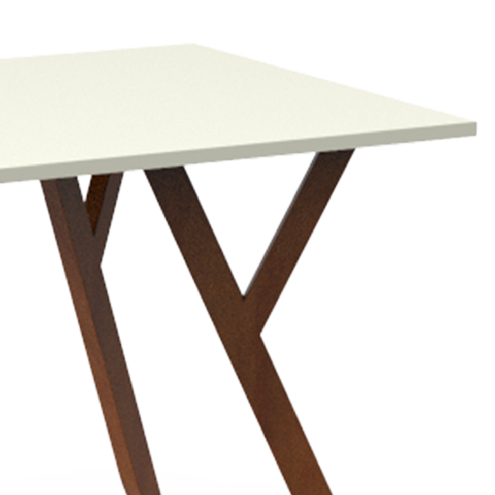 Mesa de Escritório Ipiranga Off White e Amêndoa