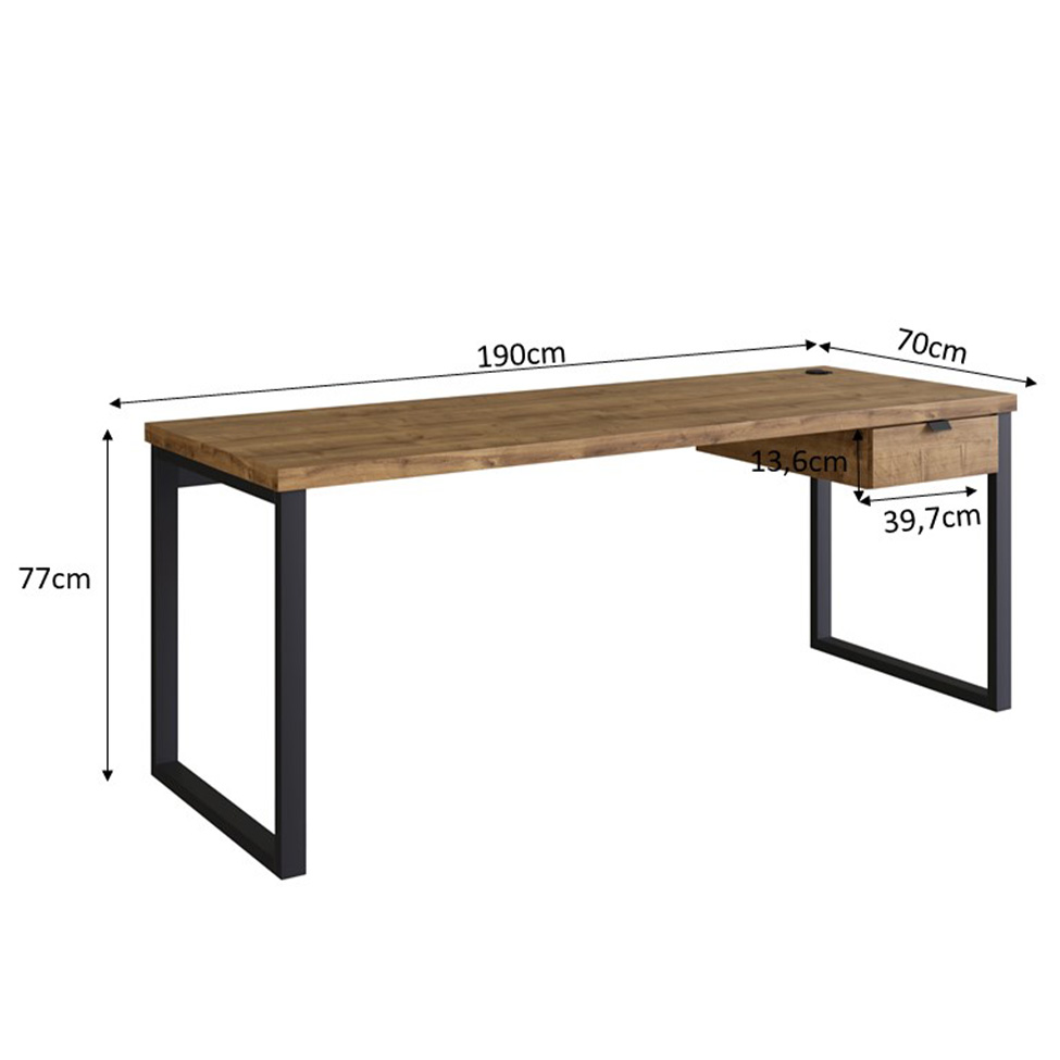 Mesa de Escritório Miguel 1 GV Marrom e Preta