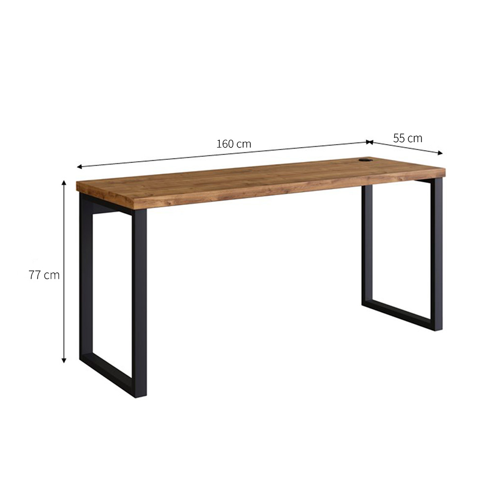 Mesa de Escritório Miguel Marrom e Preta