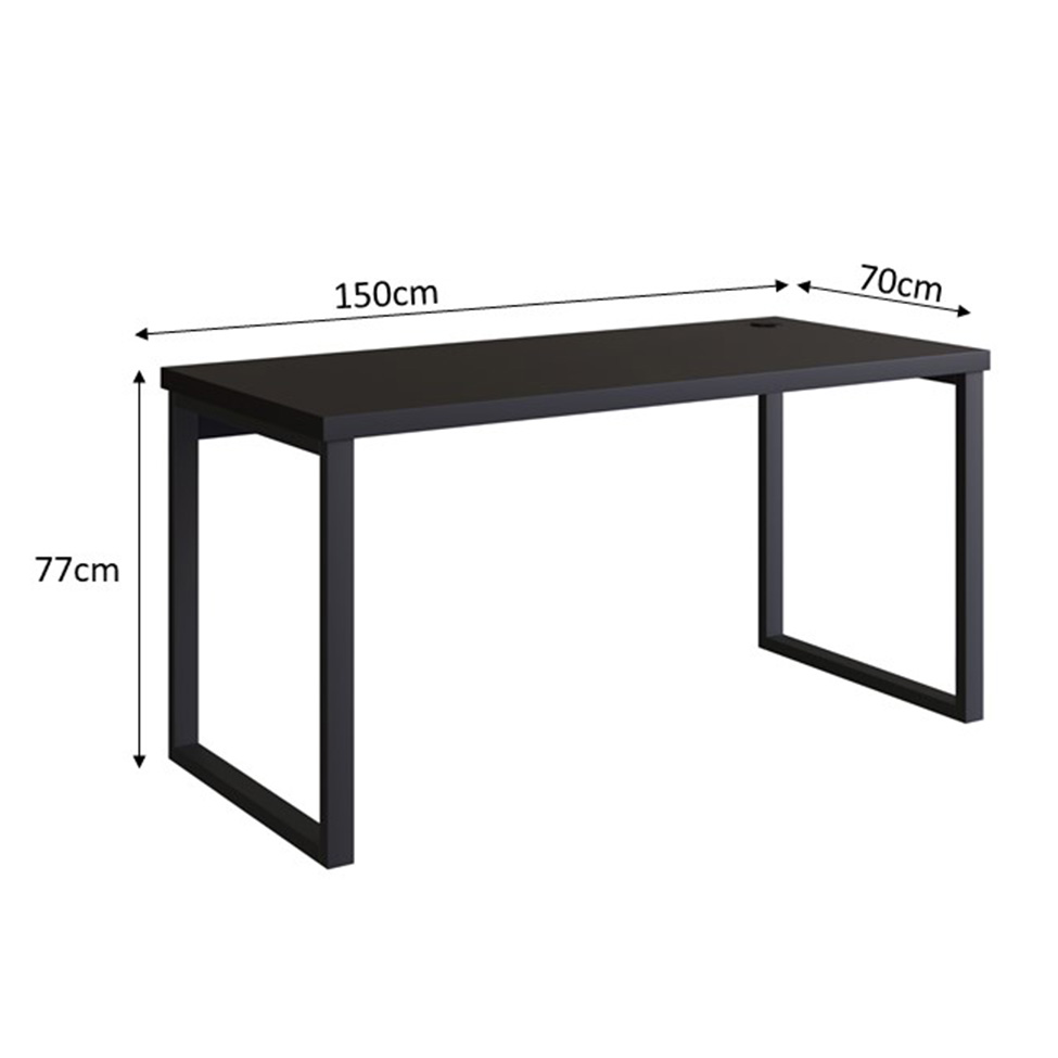 Mesa de Escritório Miguel Preta 150 cm