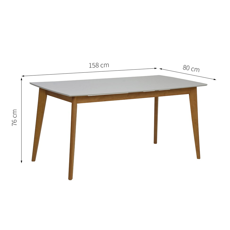 Mesa de Jantar Elis Off White e Avelã 158 cm