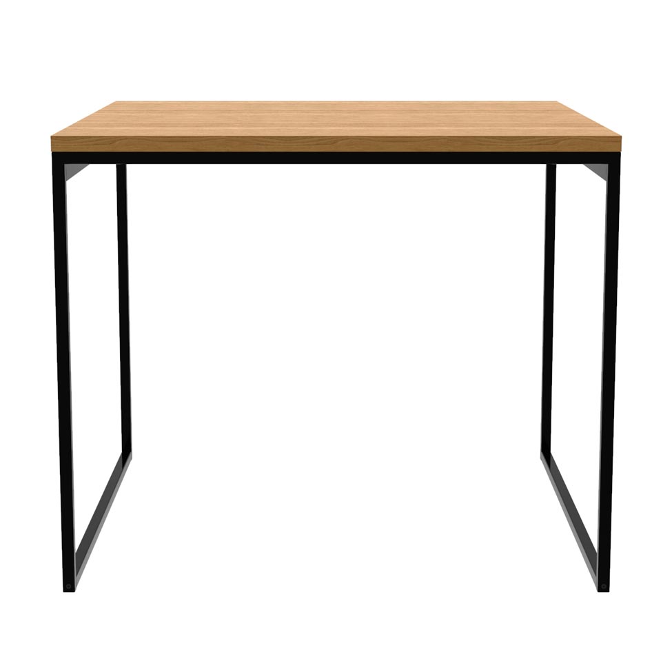 Mesa de Jantar Quadrada Industrial Stanford Amêndoa e Preta 90 cm