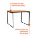 Mesa de Jantar Quadrada Industrial Stanford Amêndoa e Preta 90 cm