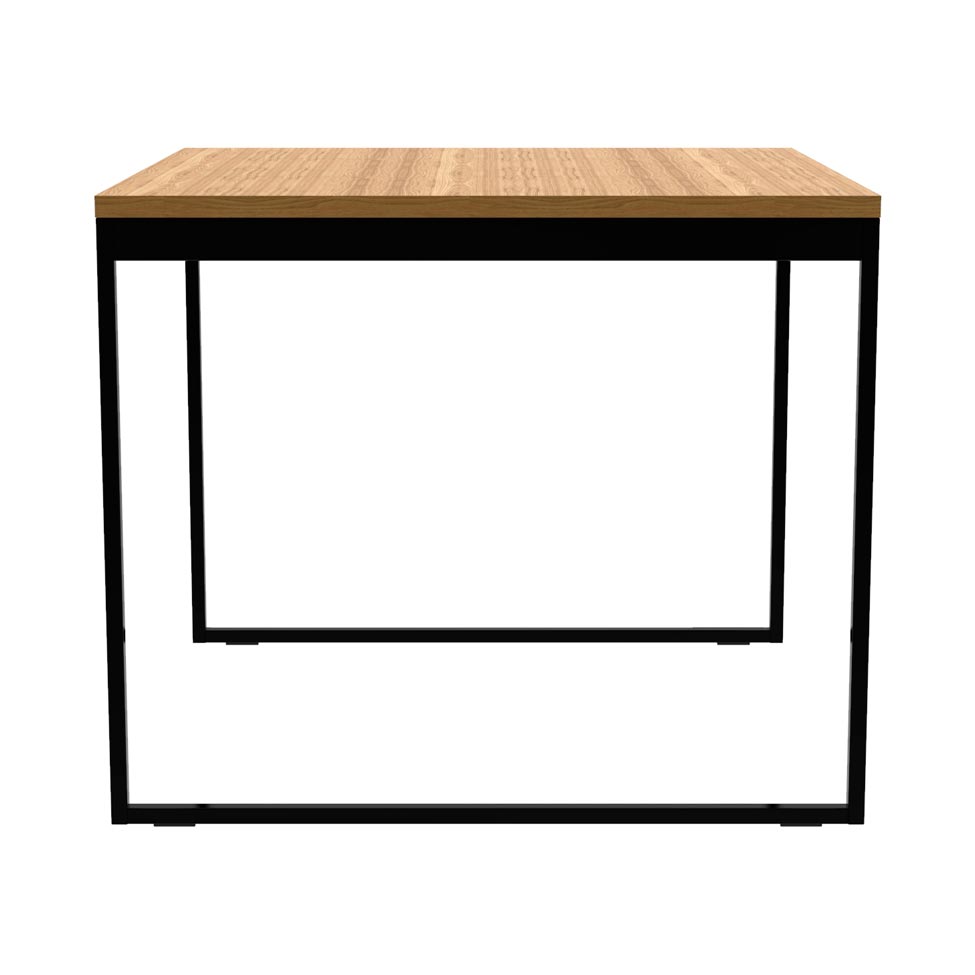 Mesa de Jantar Quadrada Industrial Stanford Amêndoa e Preta 90 cm