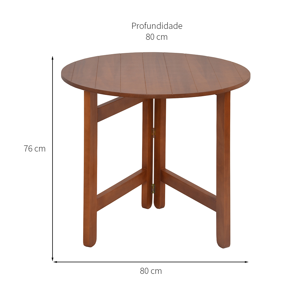 Mesa de Jantar Redonda Dobrável Vanda Castanho