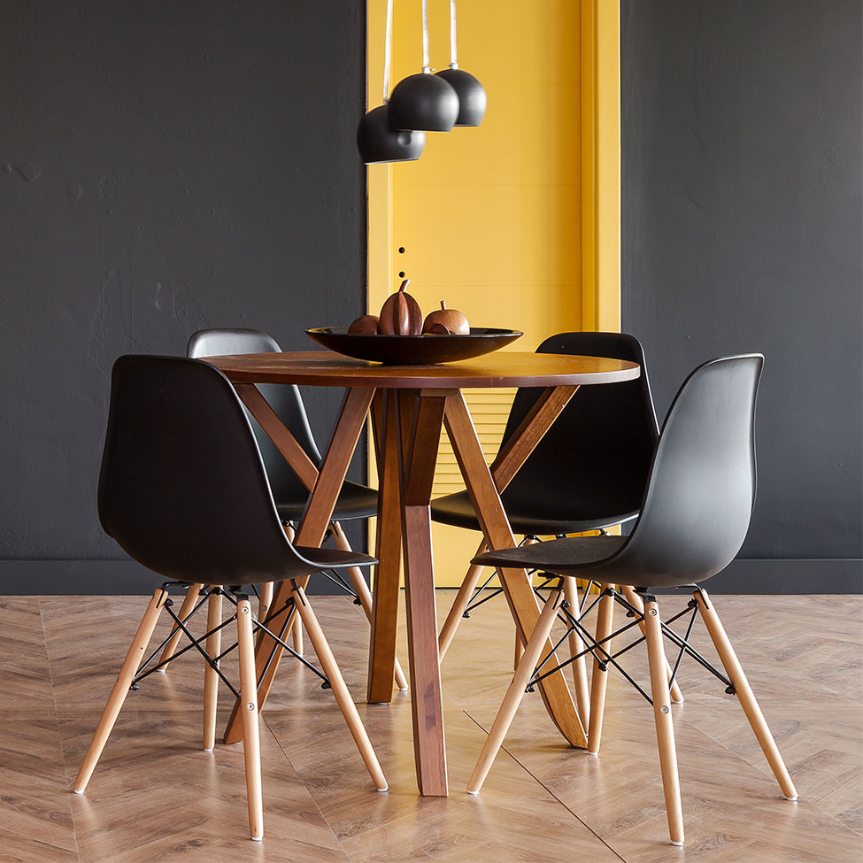 Mesa de Jantar Redonda Ipiranga Amêndoa 90 cm