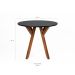 Mesa de Jantar Redonda Ipiranga Amêndoa e Preta 90 cm