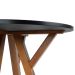Mesa de Jantar Redonda Ipiranga Amêndoa e Preta 90 cm
