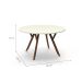 Mesa de Jantar Redonda Ipiranga Off White e Amêndoa 120 cm