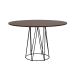 Mesa de Jantar Redonda Linhas Amêndoa e Preta 120 cm