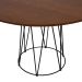 Mesa de Jantar Redonda Linhas Amêndoa e Preta 120 cm