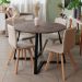 Mesa de Jantar Redonda Rotterdam Amêndoa e Preta 110 cm