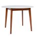 Mesa de Jantar Redonda Tóquio Branca e Castanho 100 cm