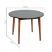 Mesa de Jantar Redonda Tóquio Preta e Castanho 100 cm