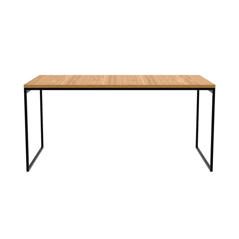 Mesa de Jantar Retangular Industrial Stanford Carvalho e Preta 160 cm