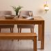 Mesa de Jantar Retangular Macaúba Madeira Maciça Amêndoa 160 cm