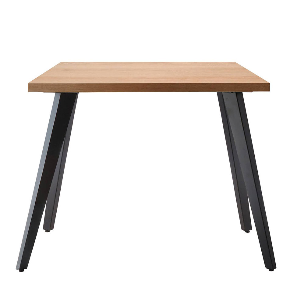 Mesa de Jantar Retangular Naarden Acácia e Preta 90 cm