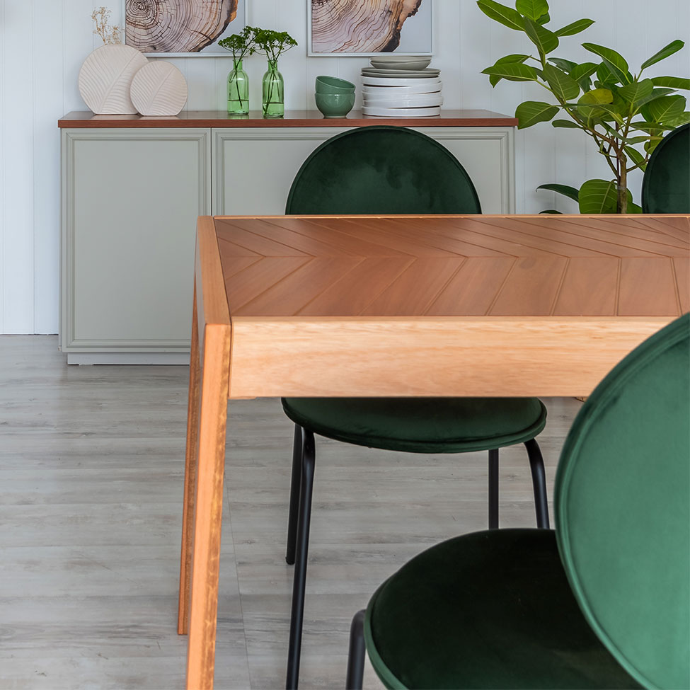 Mesa de Jantar Retangular Samambaia Madeira Maciça Avelã 159 cm