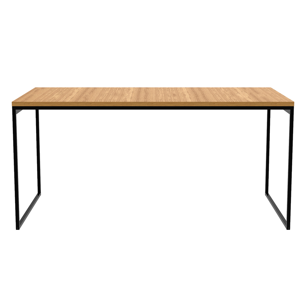 Mesa de Jantar Retangular Stanford Amêndoa e Preta 135 cm