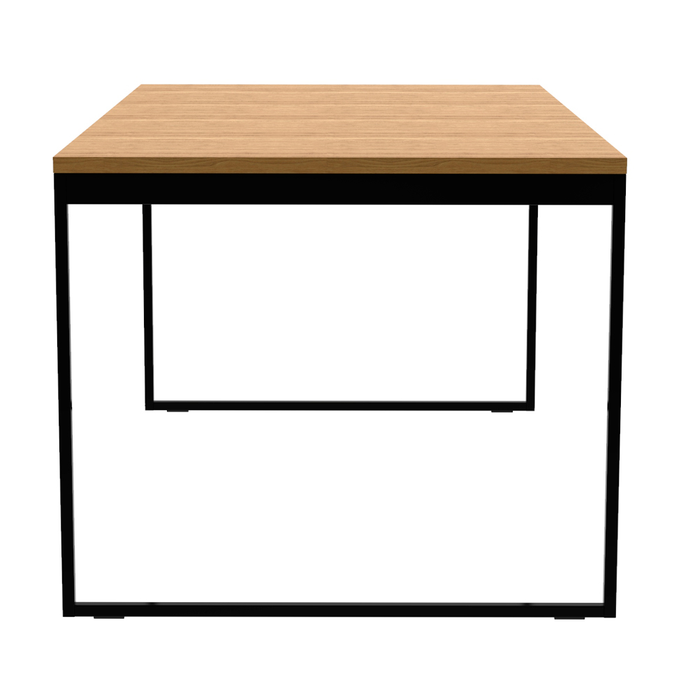 Mesa de Jantar Retangular Stanford Amêndoa e Preta 135 cm