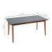 Mesa de Jantar Retangular Tóquio Preta e Castanho 160 cm