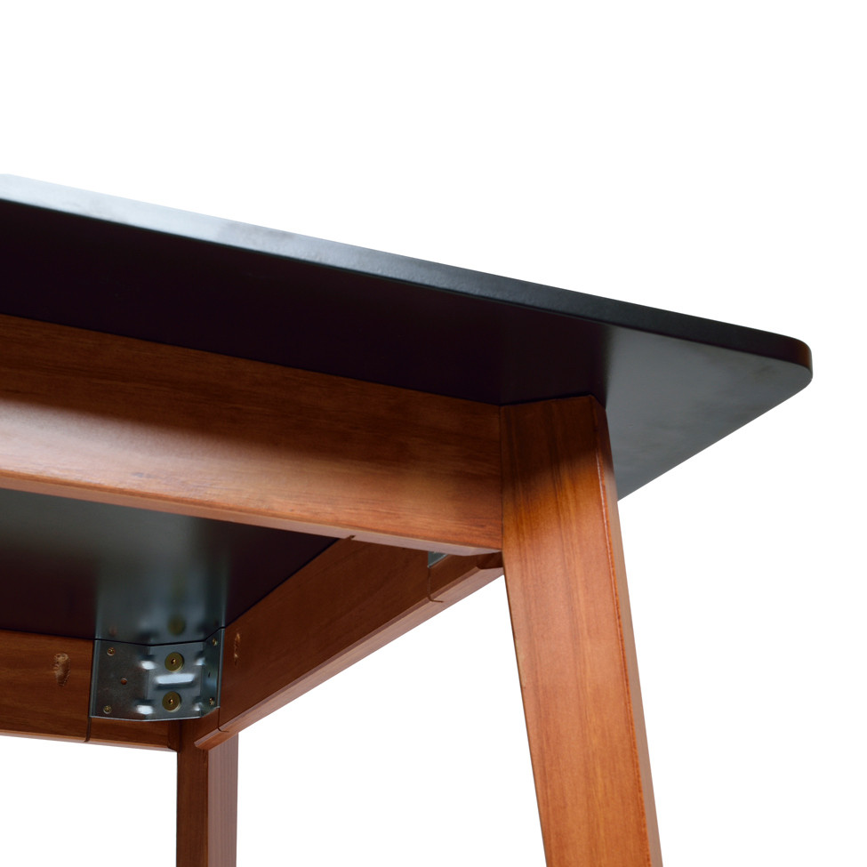 Mesa de Jantar Retangular Tóquio Preta e Castanho 160 cm