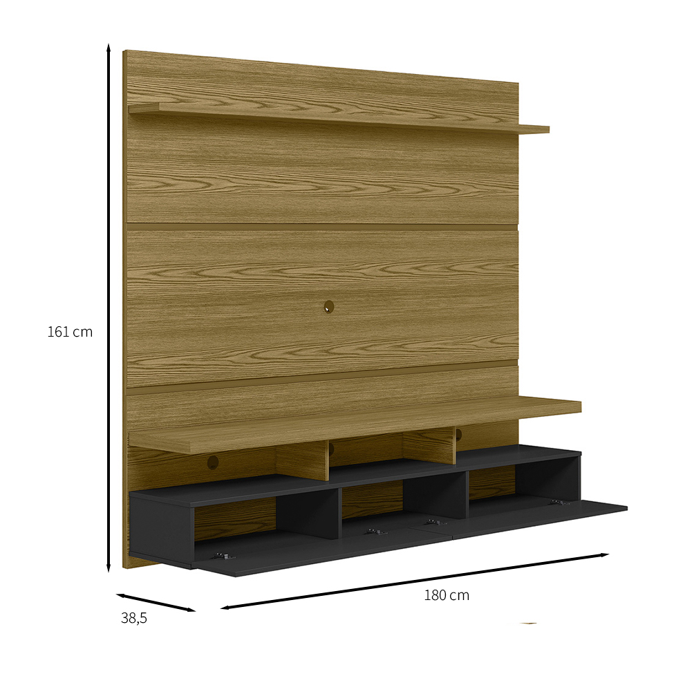 Painel para TV até 55 Polegadas Zeus Avelã e Preto