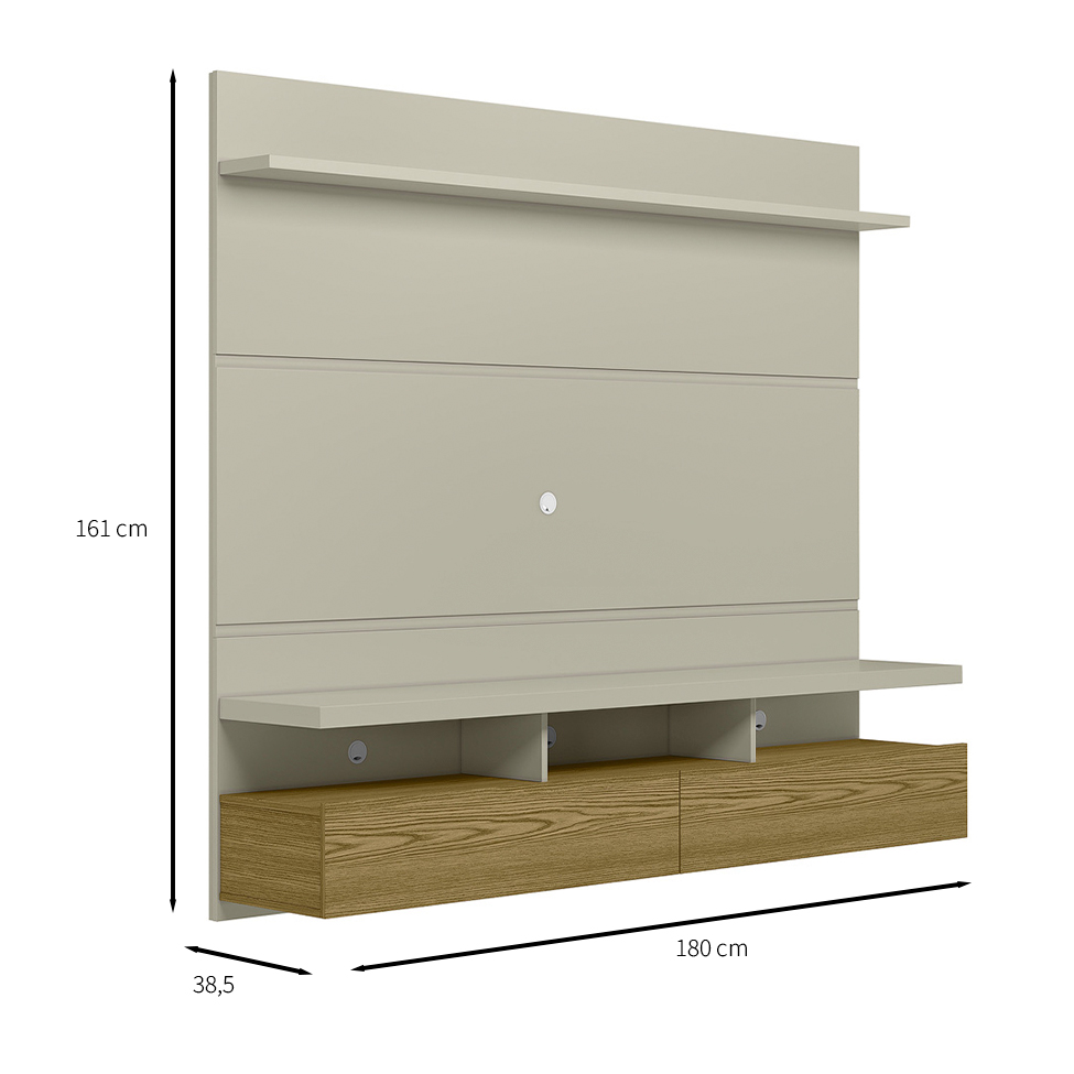 Painel para TV até 55 Polegadas Zeus Off White e Avelã